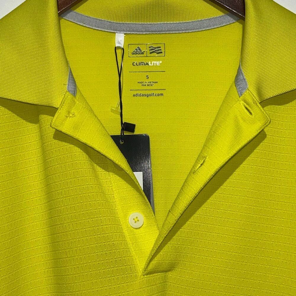 Adidas Men's Sunburst Climalite Textured Short Sleeve Golf Polo Shirt Small NWT - Picture 3 of 10